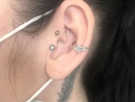 Anneau brillant conch et barbell tragus